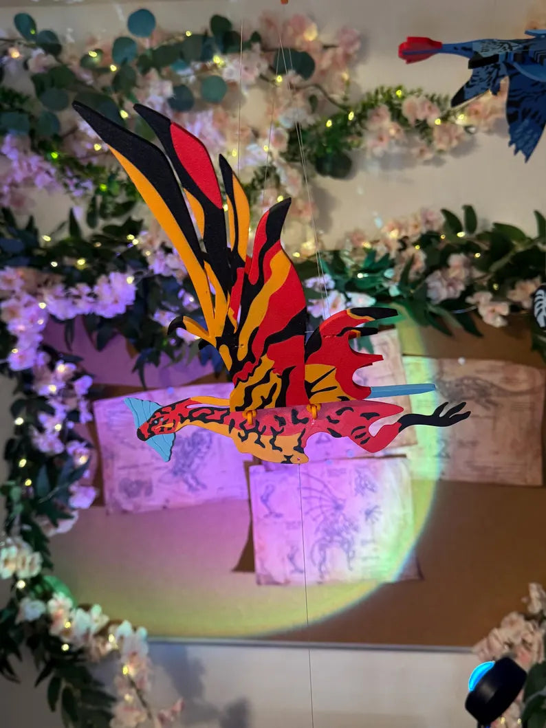 Crimson Sky Hunter – Flying Fantasy Predator Hanging Mobile